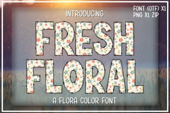 Fresh Floral: A Bold Color Font for Modern Designs