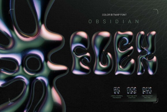 Obsidian Flex: The 3D Bitmap Font for Bold, Glossy Design