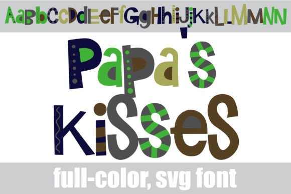 Papa's Kisses: A Bold, Colorful Font for Standout Designs
