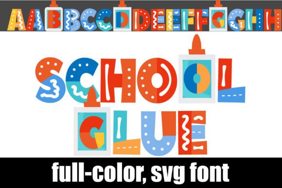 School Glue: A Blocky, Colorful Font for Playful Branding