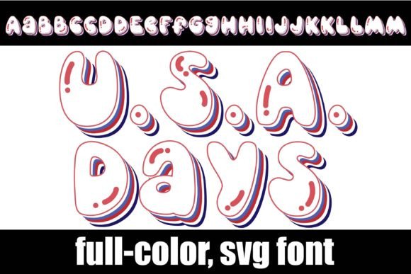 USA Days: A Retro Color Font for Patriotic Designs